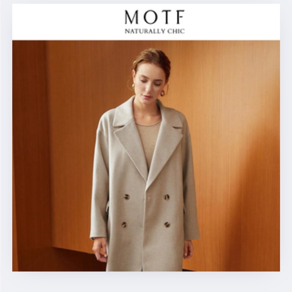 MOTF Women's Gray Double-Breasted Coat